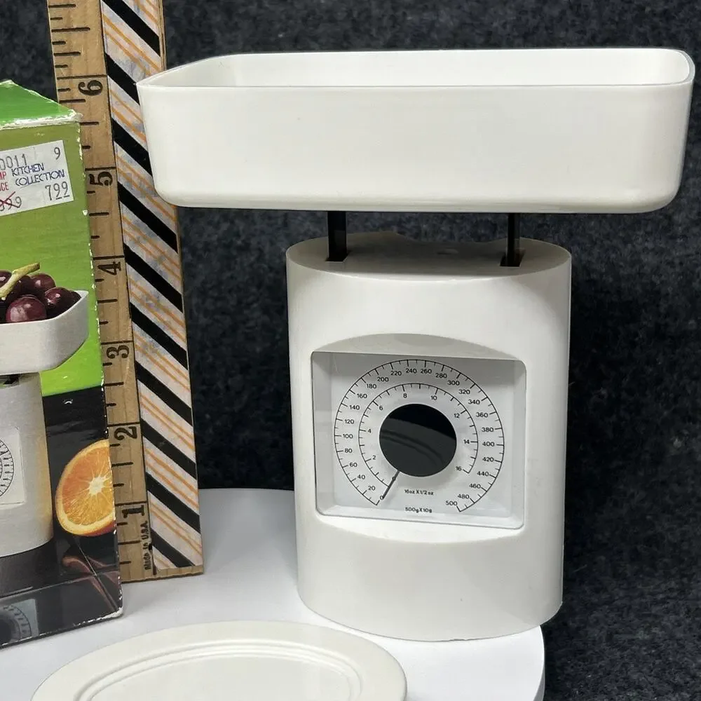 Vintage Deluxe Diet Food Scale White Mechanical Kitchen Tool by Janus w/ Box - Picture 3 of 15